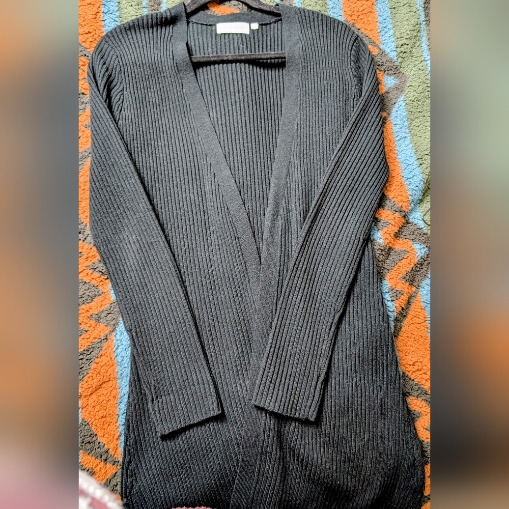 Women's Black Ribbed Sweater - Picture 2 of 4